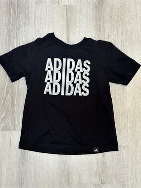 Kids - 3 for $10 - Adidas Black Tee with White Stacked Logo